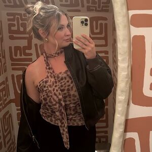 Zara Viral ANIMAL PRINT TULLE BANDEAU TOP